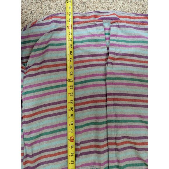 LANDS' END Plus Size 1X Flannel A-line Striped Long Sleeve Tunic Top Very Soft - Picture 7 of 10
